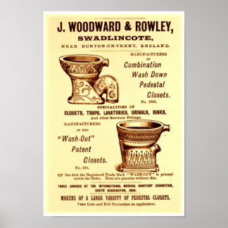 Poster Annonce Toilette vintage