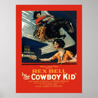 Poster Annonce vidéo vintage Rex Bell Cowboy Kid