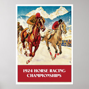 Poster Annonce vintage 1924 Horse Racing