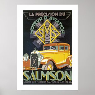 Poster Annonce vintage d'automobile de Salmson