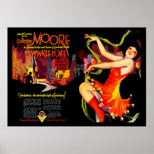 Poster Annonce vintage de cinéma muet