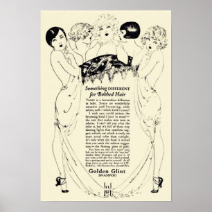 Poster Annonce vintage de shampooing doré