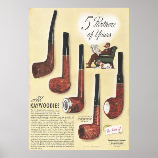 Poster Annonce Vintage de tuyaux 1940