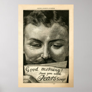 Poster Annonce vintage du savon de la poire à partir de