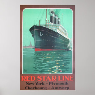 Poster Annonce vintage en titanesque de la ligne Red Star