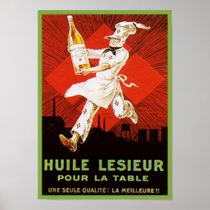 Poster Annonce Vintage Huile Lesieur