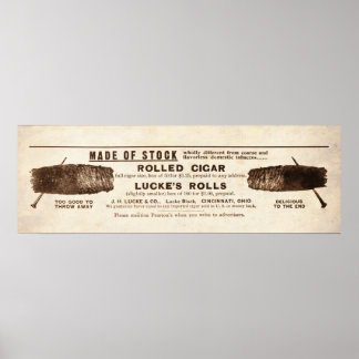 Poster Annonce vintage Lucke's Cigars de 1899