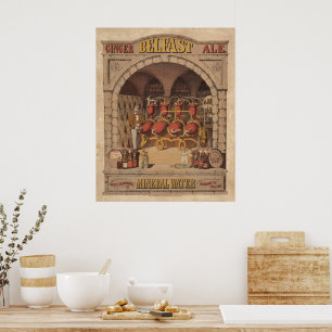 Poster Annonce Vintage Pour Belfast Ginger Ale.