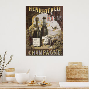 Poster Annonce Vintage Pour Henriot & Co. Rheims Champagn