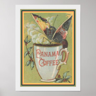 Poster Annonce vintage pour Panama Coffee 12 x 16