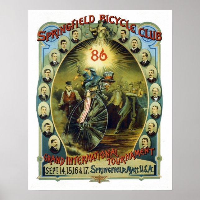 Poster Annonce vintage Springfield Bicycle Club (Devant)