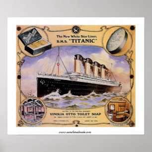 Poster Annonce vintage titanique de savon de RMS