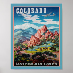 Poster Annonce voyage au Colorado 1947
