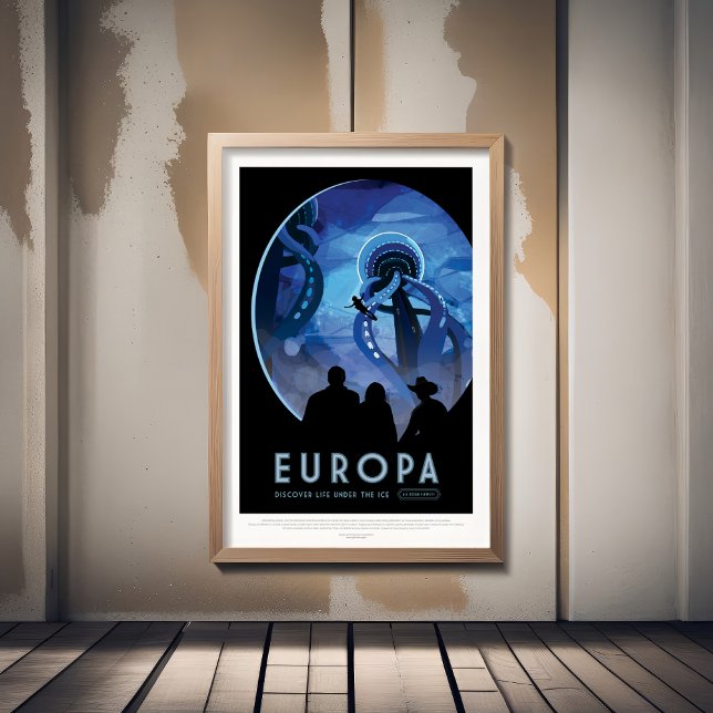 Poster Annonce Voyage Sci-Fi, Moon Europa (Créateur téléchargé)
