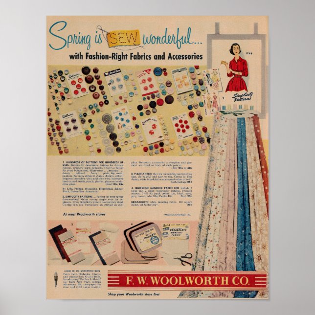 Poster Annonce Woolworth 1957 (Devant)