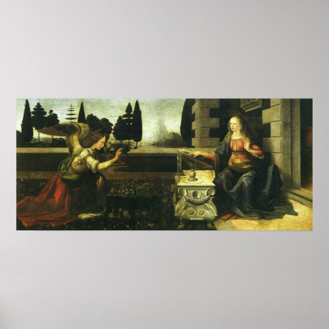 Poster Annonciation du Seigneur par Léonard de Vinci (Devant)
