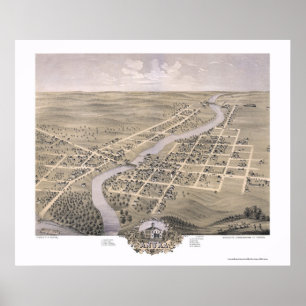 Poster Anoka, MN Panoramic Map - 1869