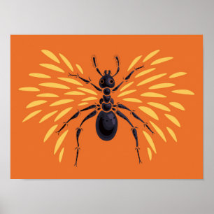 Poster Ant Lover Insect Art Orange Entomologie