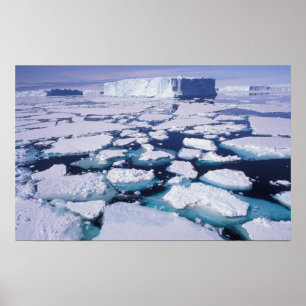 Poster Antarctique, débit de glace.