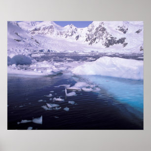 Poster Antarctique. Expédition à travers des échappées de