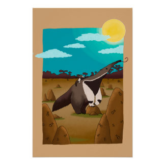 Poster Anteater and the Cerrado - Brazilian Animals