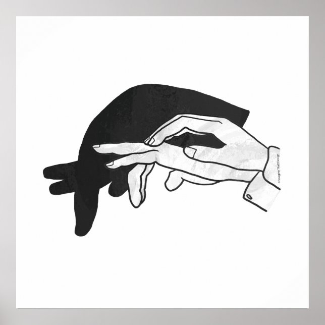 Poster Anteater Silhouette main (Devant)