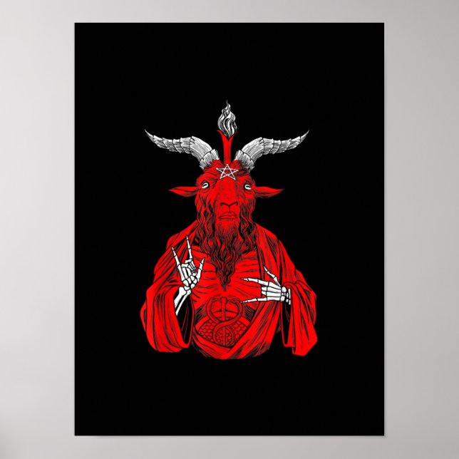 Poster Antéchrist Goat Satan Baphomet (Devant)