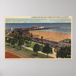 Poster Antenne de port de pilier et de yacht de plaisir