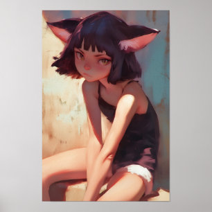 Poster Anthro Chat relaxant