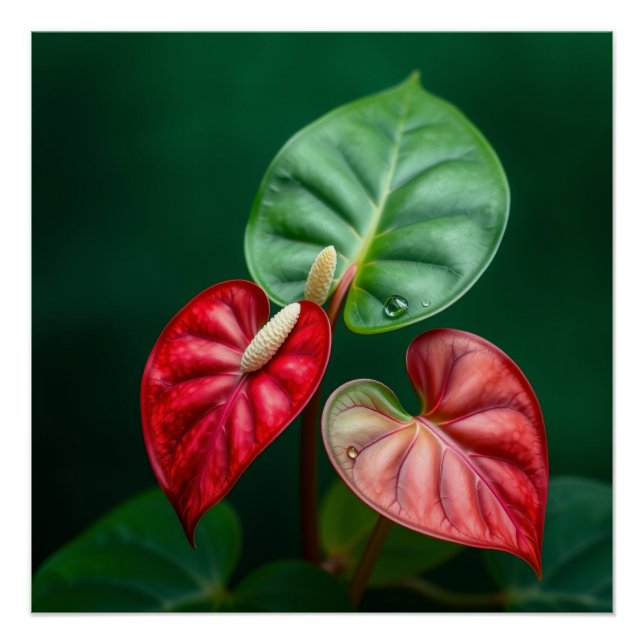 Poster anthurium flower wall art (Devant)