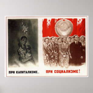 Poster Anti-capitalisme 1948 d'Union Soviétique de l'URSS