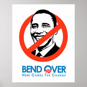 Poster Anti-Obama - courbure plus de pour le changement