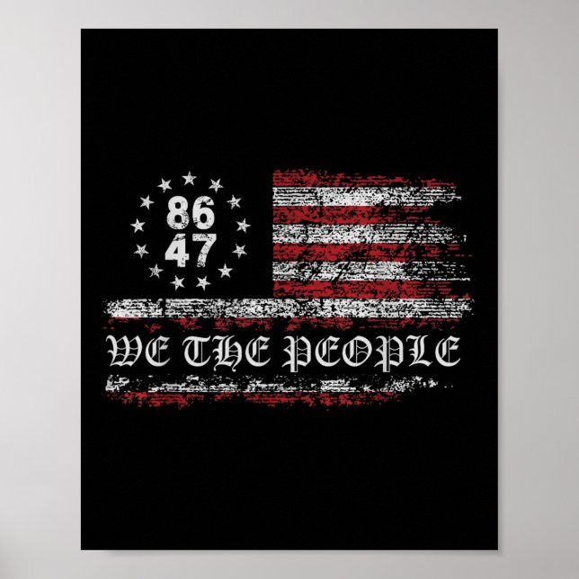 Poster Anti Trump 8647 86 47 Us Drapeau Nous Le Peuple (Devant)