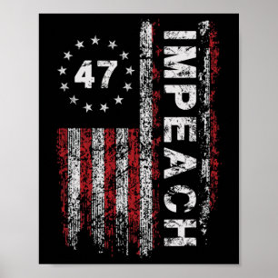 Poster Anti Trump Impeach 47 Trump 47e Président Drapeau