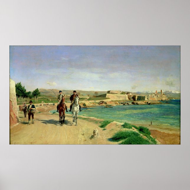 Poster Antibes, la promenade à cheval, 1868 (Devant)