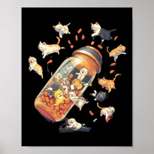 Poster Antidépresseur Bouteille pour chat - Santé mentale