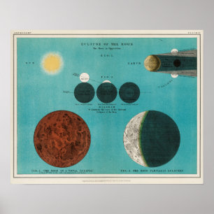 Poster Antique astronomy illustration vintage art ポスター