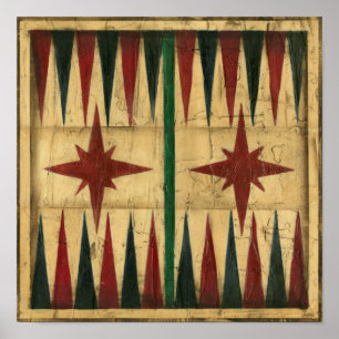 Poster Antique Backgammon Game Board par Ethan Harper