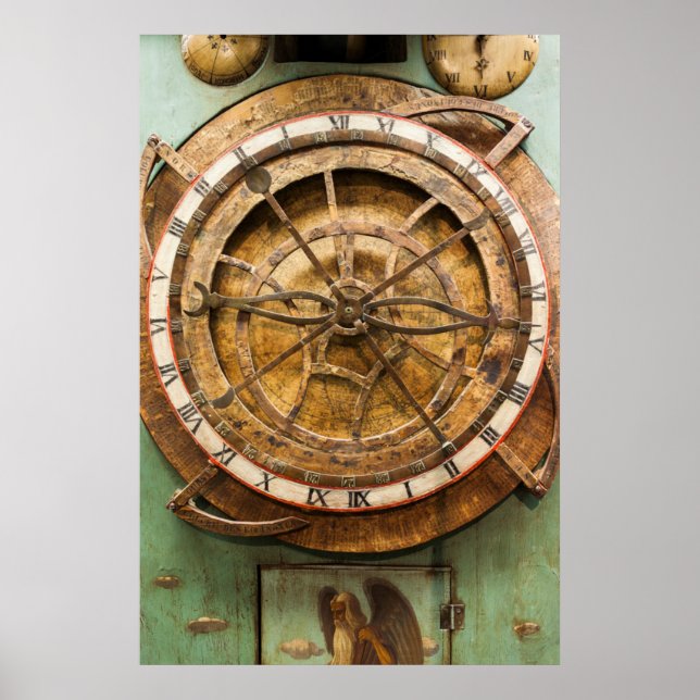 Poster Antique horloge face, Allemagne (Devant)