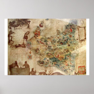 POSTER ANTIQUE MAP OF POLAND