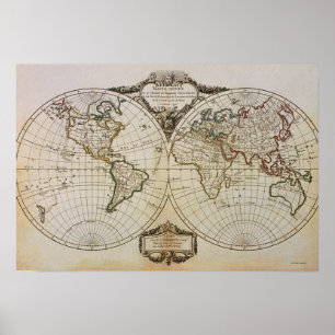 Poster Antique Map of the World