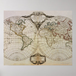 Poster Antique Map of the World