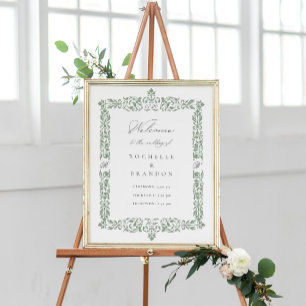 Poster Antique Mariage frontalier du XIXe siècle Bienvenu