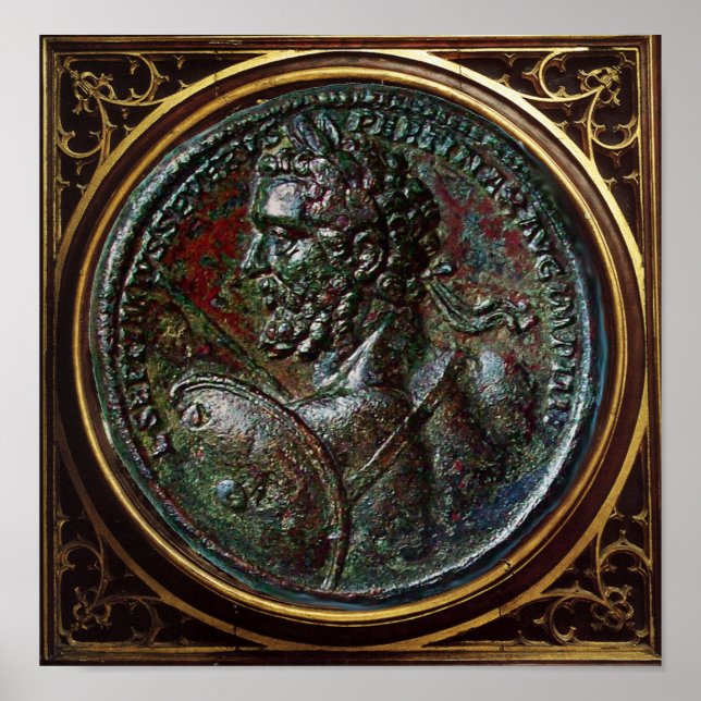 POSTER ANTIQUE ROMAIN BRONZE MEDALLION SEPTIMUS SÉVERS (Devant)