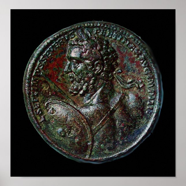 POSTER ANTIQUE ROMAIN BRONZE MEDALLION SEPTIMUS SÉVERS (Devant)