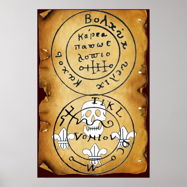 POSTER ANTIQUE TALISMAN / PIRATES CARTE DU TRÉSOR (Devant)