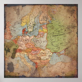 Poster Antique Vintage Map