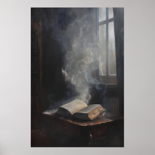 Poster Antiquité hantée Livre Dark Academia Art, Gothique