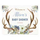 Antler boho baby shower rustique signe de bienvenu