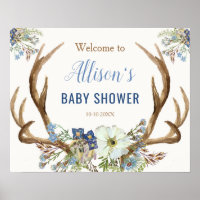 Antler boho baby shower rustique signe de bienvenu